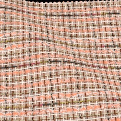 100% Polyester linen tweed fabric Colorful Rough Checks Faux Wool Tweed Fabric Black