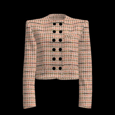 100% Polyester linen tweed fabric Colorful Rough Checks Faux Wool Tweed Fabric Black