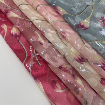 Low Shrinkage Woven Jacquard Fabric Cut Foiled Fabric L02-026