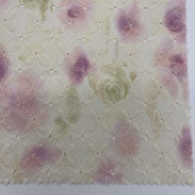 Printed Garment embroidered cotton net fabric Material MO4-LK010