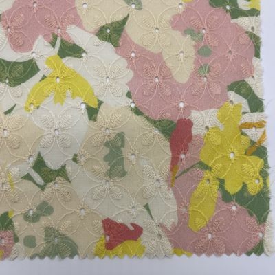 Printed Garment embroidered cotton net fabric Material MO4-LK010