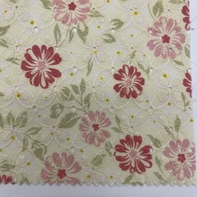 Printed Garment embroidered cotton net fabric Material MO4-LK010