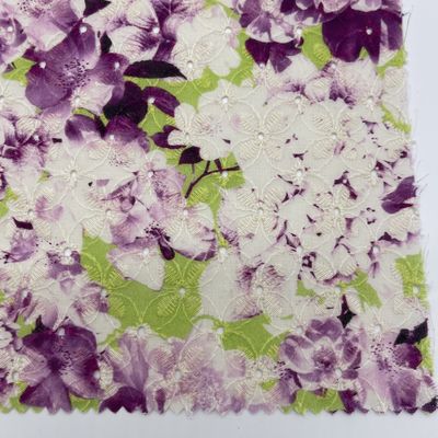 Printed Garment embroidered cotton net fabric Material MO4-LK010