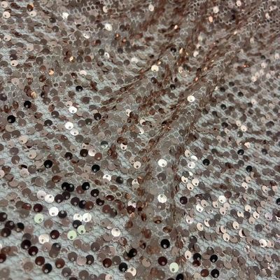 Sequins Embroidery Fabric 70% P 30% M Gold Color Used For Decorate Evening Dresses