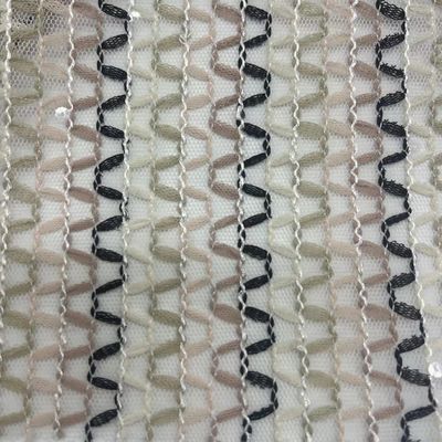 Soft Mesh Embroidery Fabric 100% Polyester Unique For Women Garments And Bags