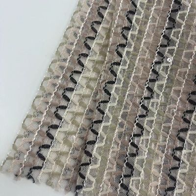 Soft Mesh Embroidery Fabric 100% Polyester Unique For Women Garments And Bags