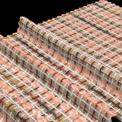 100% Polyester linen tweed fabric Colorful Rough Checks Faux Wool Tweed Fabric Black