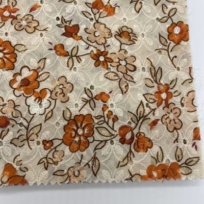 Cotton Printed Embroidery Fabric  For Garment M04-LK017